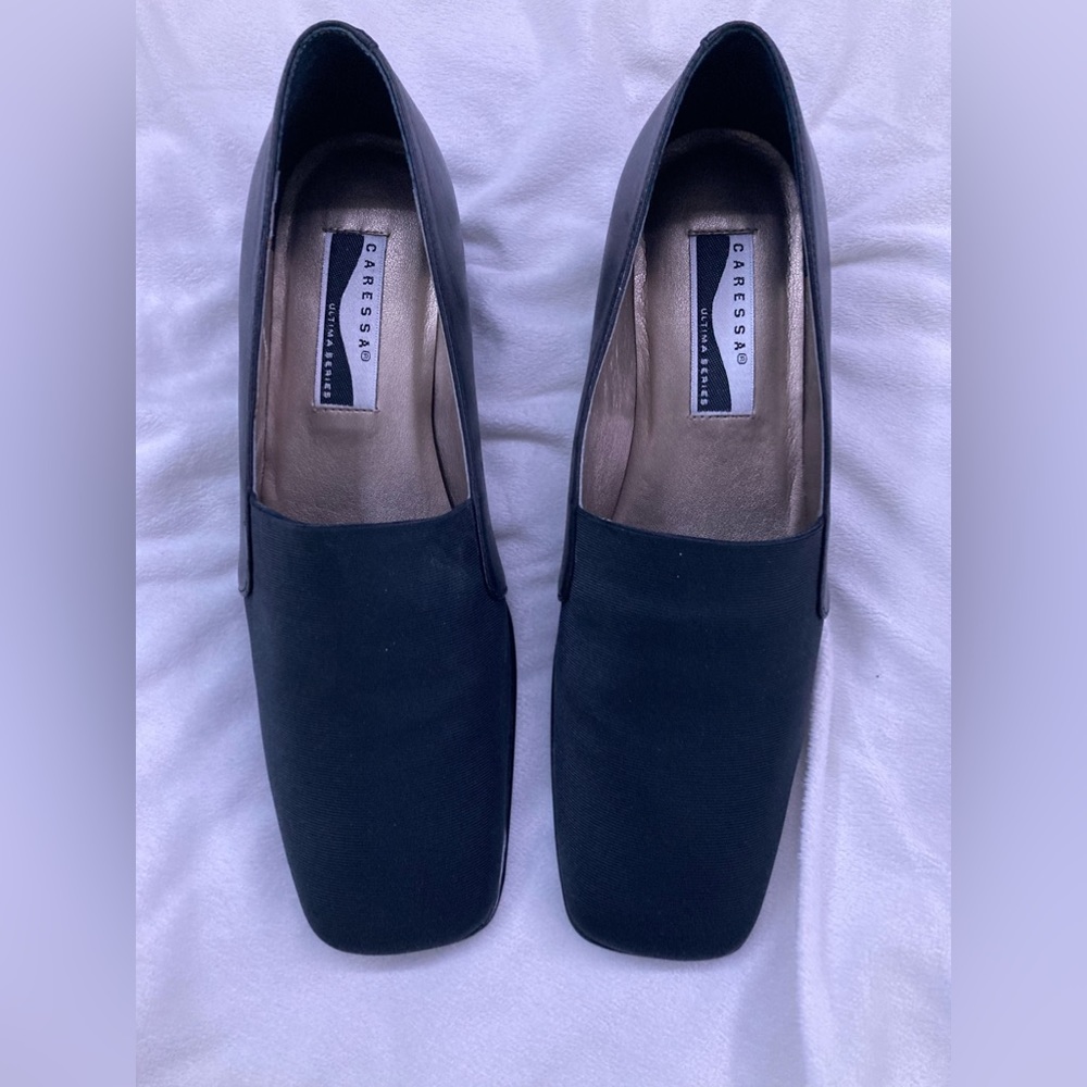 Caressa Black Slip on Shoes